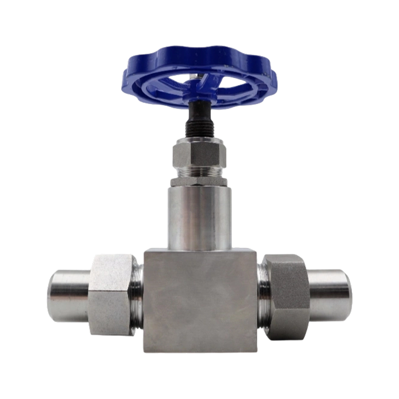 J23W-320P 304 Stainless Steel Needle Valve, High Temperature & High Pressure External Thread Welded Pressure Gauge Ferrule Needle Valve