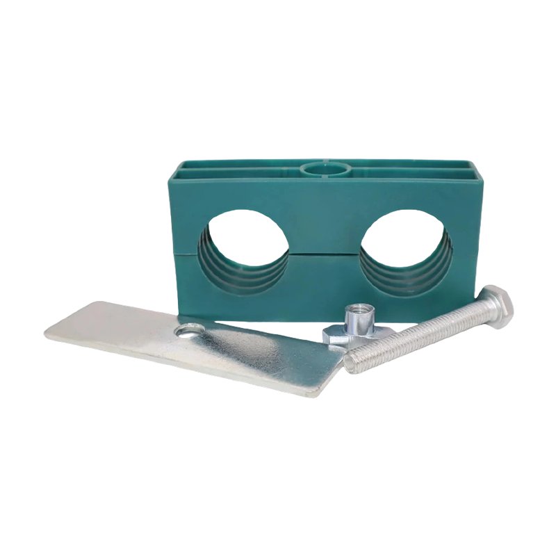 Light-Duty Double Hole Pipe Clamp, Dual Plastic Rail Pipe Clamp, TTPG4 Series Pipe Clamp for Oil/Water Pipe Fixing