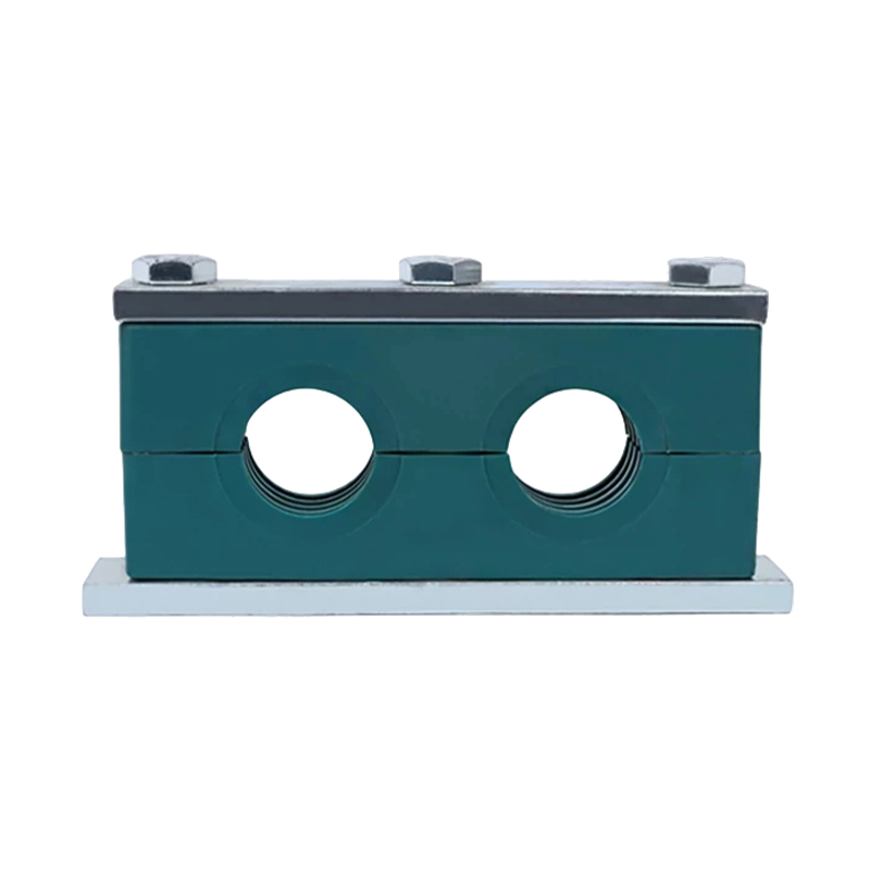 Heavy-Duty Plastic Dual Pipe Clamp, Left-Right Double Row Double Hole Pipe Clamp for Water/Oil Pipe Fixing
