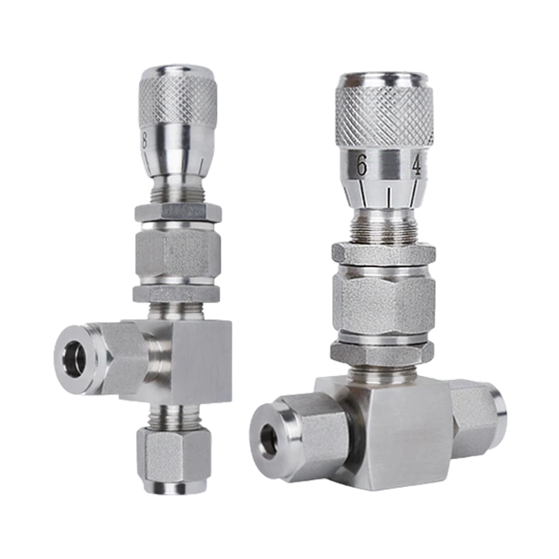 316/304 Stainless Steel Ferrule-Type Metering Needle Valve with Calibration for Vacuum Applications