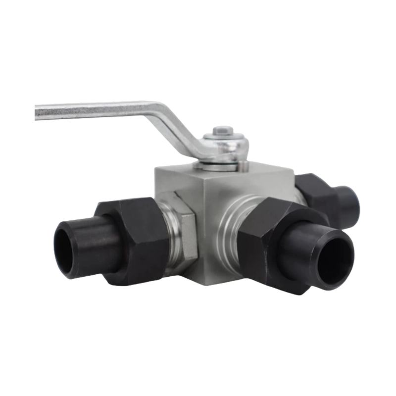 KHB-3K Carbon Steel 304/316L Stainless Steel High-Pressure Three-Way Ball Valve with Mounting Holes (T-Port & L-Port) On/Off Valve