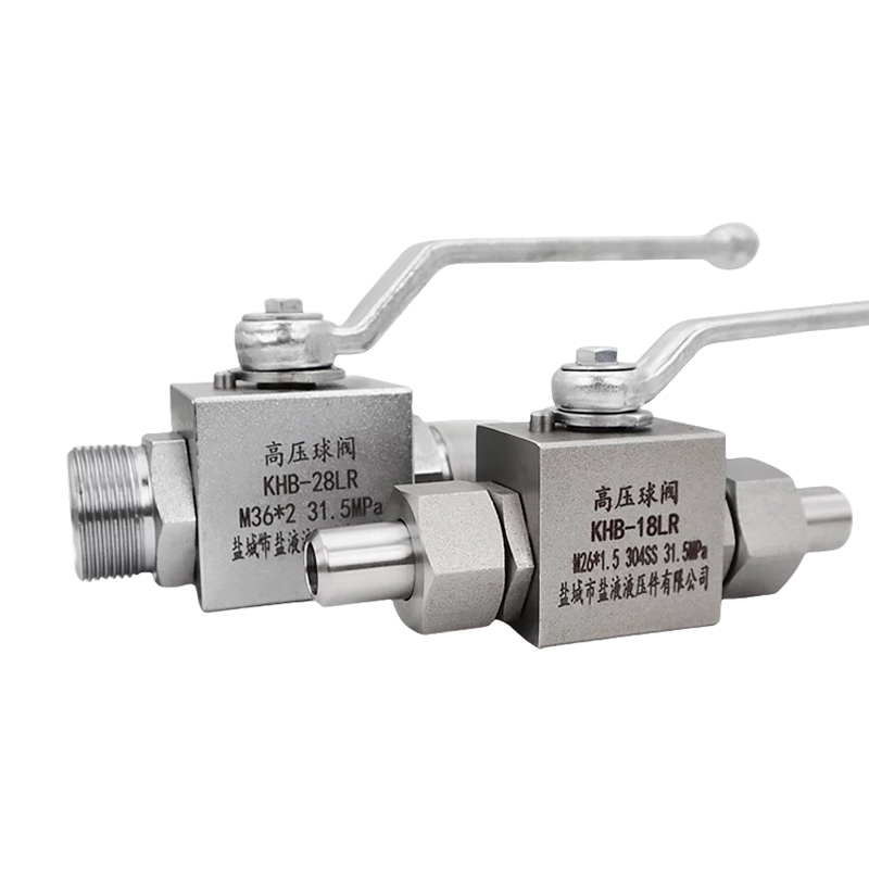 KHB Series 304 Stainless Steel High-Pressure Ball Valve, H-Type Interface 25SR 18LR Ball Valve, 24° Cone Pipe Strong Seal