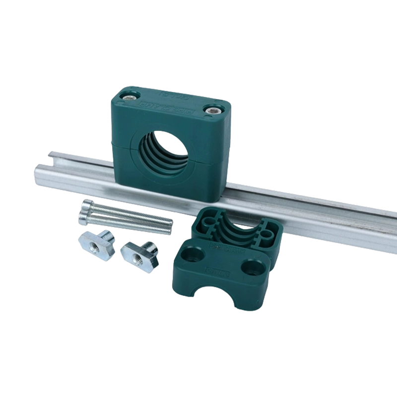 Light-Duty Plastic Pipe Clamp with Internal Hexagon Rail Clip, C-Channel Sliding Channel, TLPG10 Series Pipe Clamp