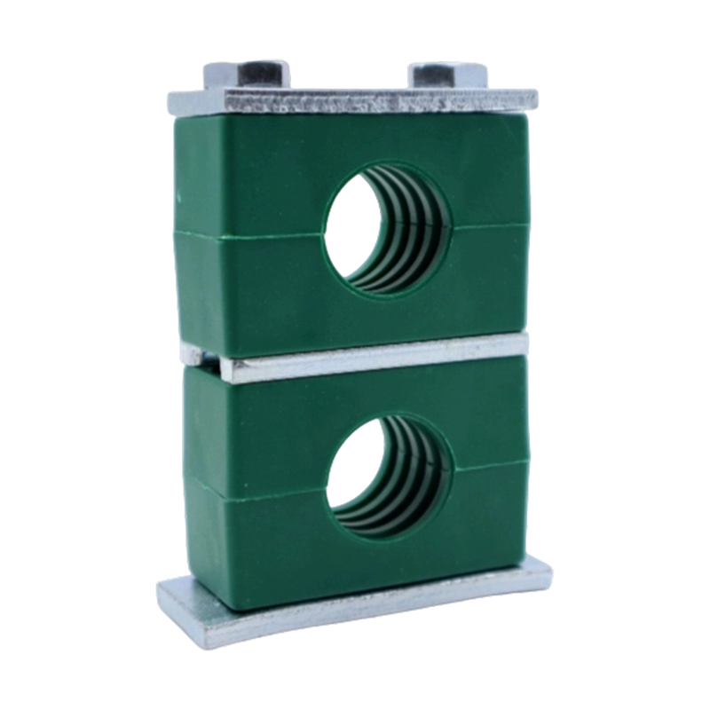 Heavy-Duty Plastic Upper/Lower Double Layer Pipe Clamp, Marine Hydraulic Water/Oil Pipe Fixing B(II) Type Heavy-Duty Pipe Clamp