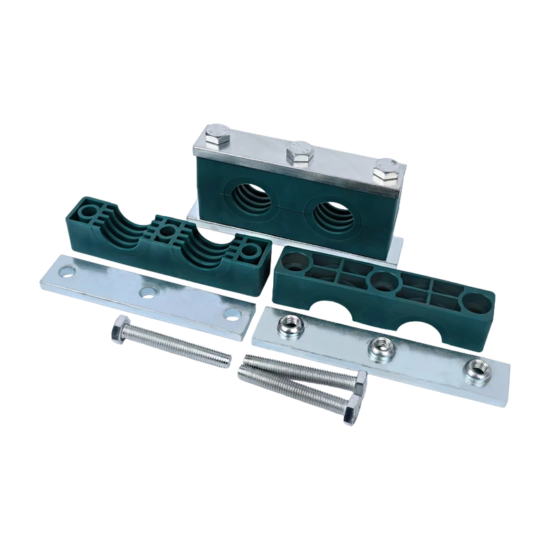 Heavy-Duty Plastic Dual Pipe Clamp, Left-Right Double Row Double Hole Pipe Clamp for Water/Oil Pipe Fixing Heavy-Duty Plastic Dual Pipe Clamp, Left-Right Double Row Double Hole Pipe Clamp for Water/Oil Pipe Fixing