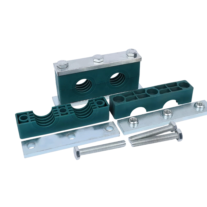 Heavy-Duty Plastic Dual Pipe Clamp, Left-Right Double Row Double Hole Pipe Clamp for Water/Oil Pipe Fixing Heavy-Duty Plastic Dual Pipe Clamp, Left-Right Double Row Double Hole Pipe Clamp for Water/Oil Pipe Fixing