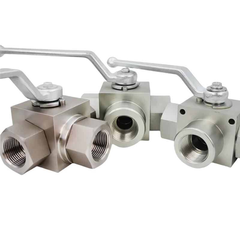 KHB-3K Internal Thread 304 and 316L Carbon Steel Strip Installation Hole Three-way High-pressure Ball Valve T-shaped L-shaped